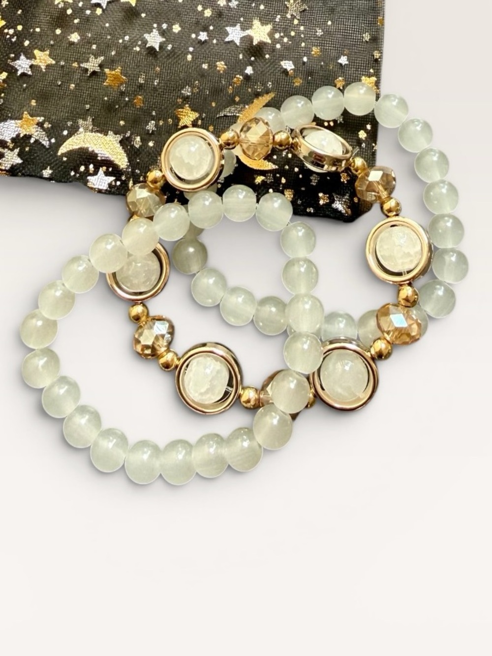 Celestial Beaded Stretch Bracelet Set
